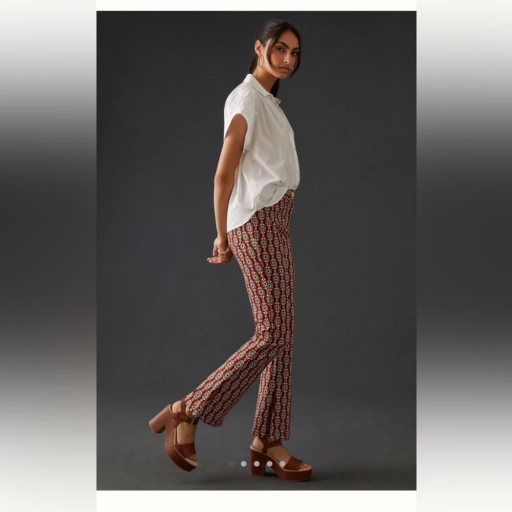 Maeve Mid-Rise Flare Stretch Pants